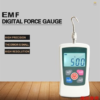 Máy đo lực lượng kỹ thuật số HGV 500N / 50kg / 110Lb / 1760oz Bộ đồng hồ đo lực kéo di động có đèn nền có thể chuyển đổi với 6 đầu cố định, hộp đựng, tắt nguồn tự động