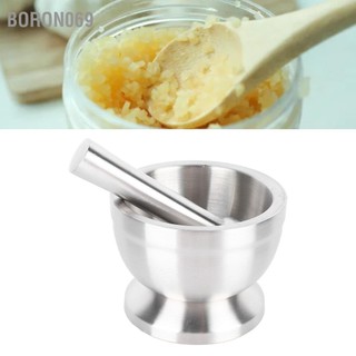 Boron069 Cối và chày bằng thép không gỉ 18/8 có nắp silicon chống trượt Đế cấp thực phẩm Vữa tỏi cho các loại hạt thảo dược