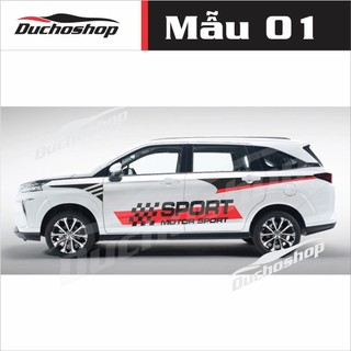 Tem dán xe Toyota Veloz mẫu thể thao ms01 VIP