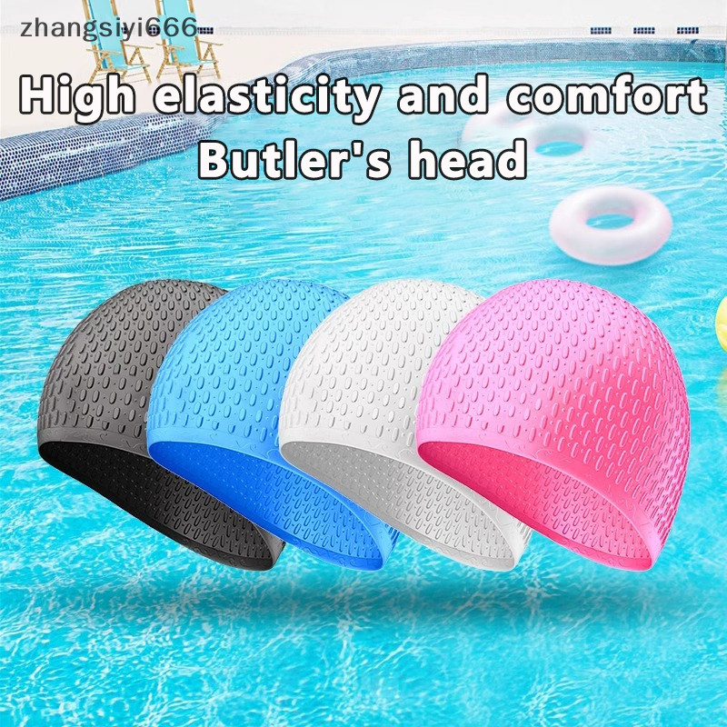 Mũ bơi giọt nước silicon tốt Mũ bơi bong bóng phóng to dành cho người lớn Siêu đàn hồi Bảo vệ tai chống nước tốt