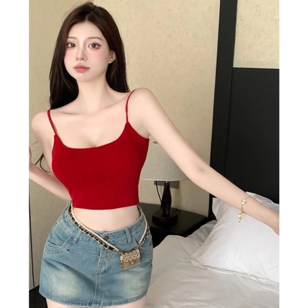 áo 2 dây croptop ôm dáng nhiều màu như hình sexy | BigBuy360 - bigbuy360.vn