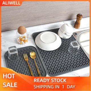 HEEPDD Non Slip Dish Drying Mat Anti Scalding Silicone Foldable Storage for Kitchen Counter