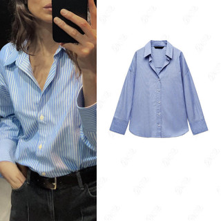 Zara Boyfriend Style Classy Tất cả các trận đấu dài tay có sọc 8372390