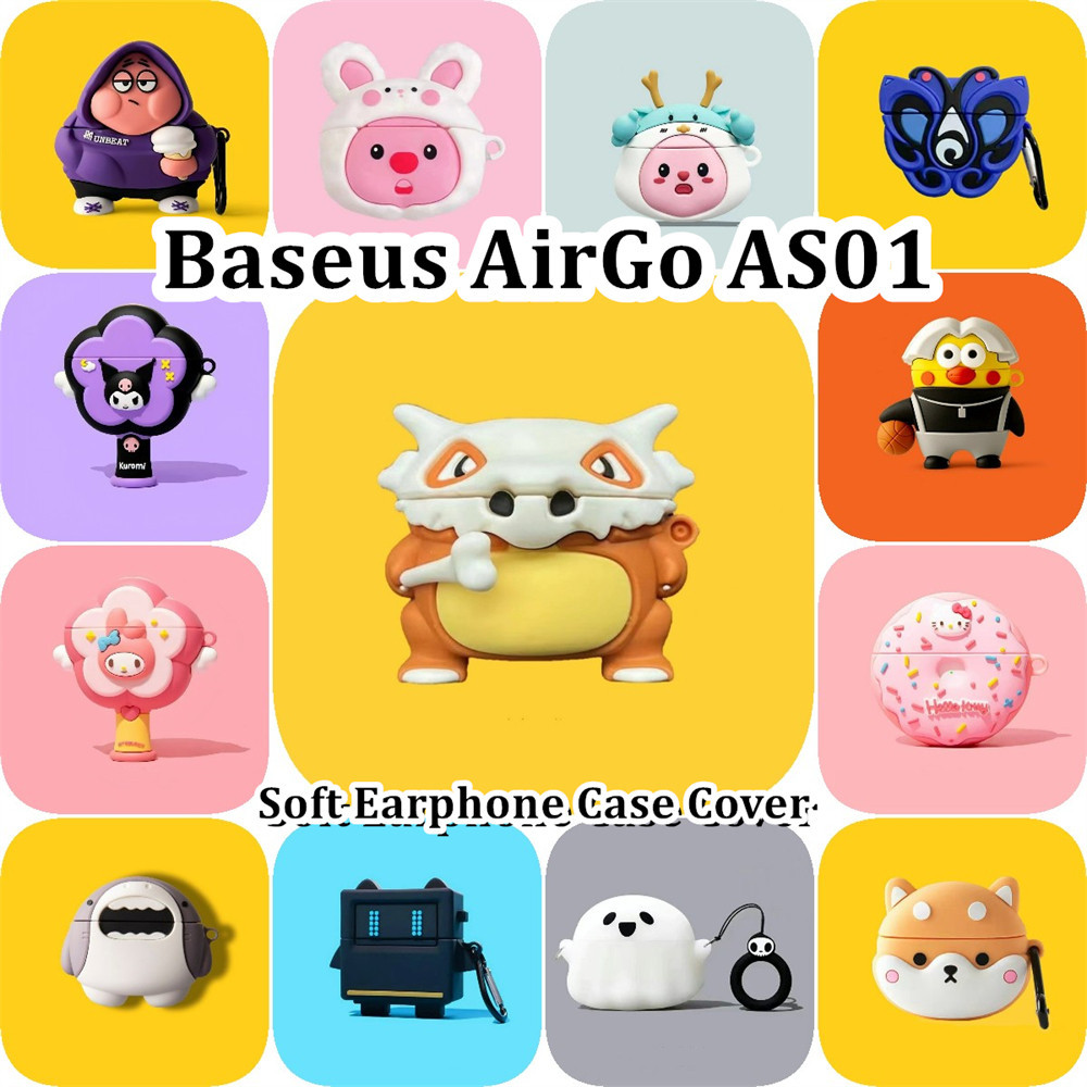Dành Cho Baseus AirGo AS01 Ốp Lưng Phong Cách Mùa Hè Hoạt Hình Silicon Mềm Vỏ Tai Nghe NO.1