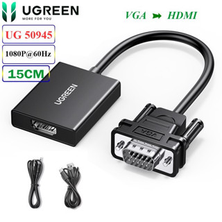 Cáp Chuyển VGA to HDMI+Audio Ugreen 60814/ 50945 Chính hãng CM513 (trợ nguồn USB C)