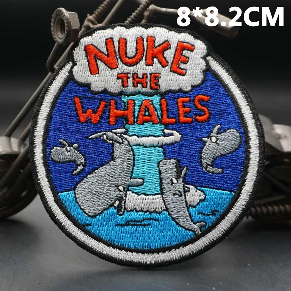 [Tùy chỉnh] AQ Thêu nuke the wales huy hiệu AA 3D Velcro Patch / Huy hiệu / băng đô / Trang trí biểu