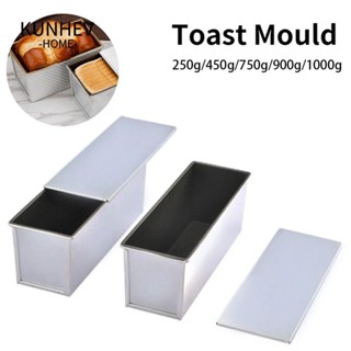 KUNHEV 250g / 450g / 750g / 900g / 1000g Chảo Bánh Mì, có nắp Hộp Bánh Mì Nướng Lớp Phủ Chống Dính Khuôn Bánh Mì, Đồ Dùng Nhà Bếp Và Nhà Hàng Bền Đẹp Dụng Cụ Nướng Bánh Hợp Kim Nhôm