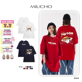 Áo thun local brand in Sài Gòn form rộng chất vải cotton dành cho nam nữ nhiều size AT279 Miucho in graphic
