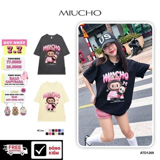 Áo thun LABU ATD1269 Miucho tay ngắn cổ tròn in mix