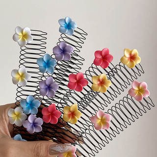 2024 Frangipani Floral Floral Floral Hair Lược Nữ Trán Mảnh Tóc Arr