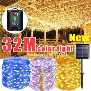 LAMJADĐèn LED 12M/32M 8 Chế Độ Đèn LED Năng Lượng Mặt Trời Dây Đèn Có Nút Cảm Ứng Chống Nước Sân Vườn