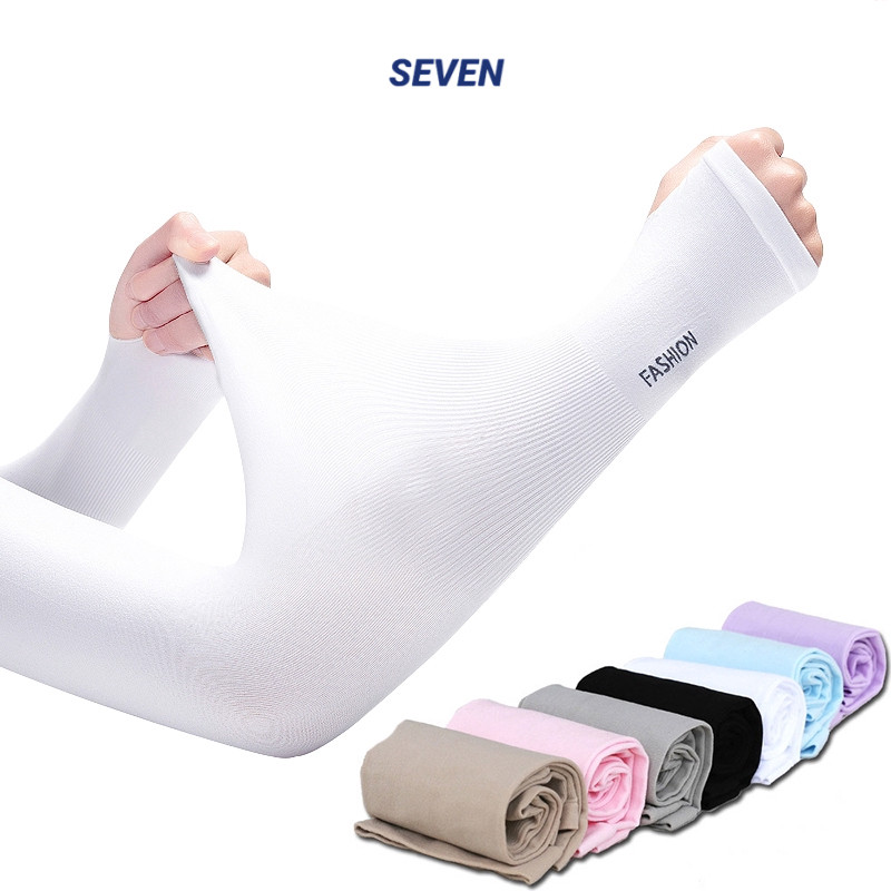 Găng ống tay dài chống nắng/tia UV chất vải lụa lạnh dùng khi lái xe/leo núi/chạy bộ dành cho nam nữ