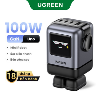 Bộ sạc UGREEN Uno GaN 100W, loại C, PD, USB, 4 cổng, Robot nhỏ, sạc nhanh cho iPhone 16 15 pro max SAMSUNG S24 Ultra