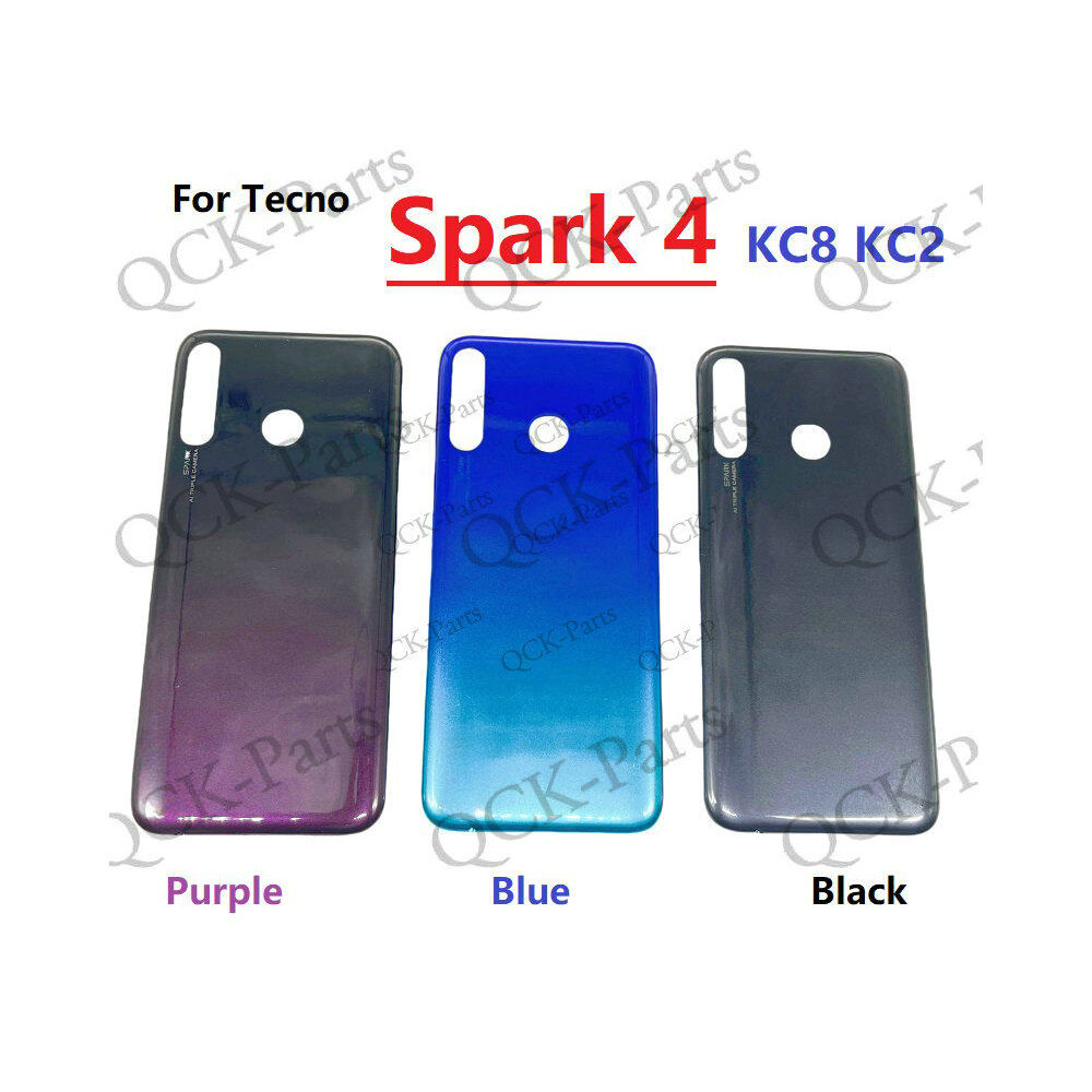 Mặt Sau Vỏ Pin Nhà Ở Cho Tecno Spark 4 KC8 KC2 Phía Sau Nhà Ở Cửa Sau Ốp điện thoại Phụ Kiện Thay Th