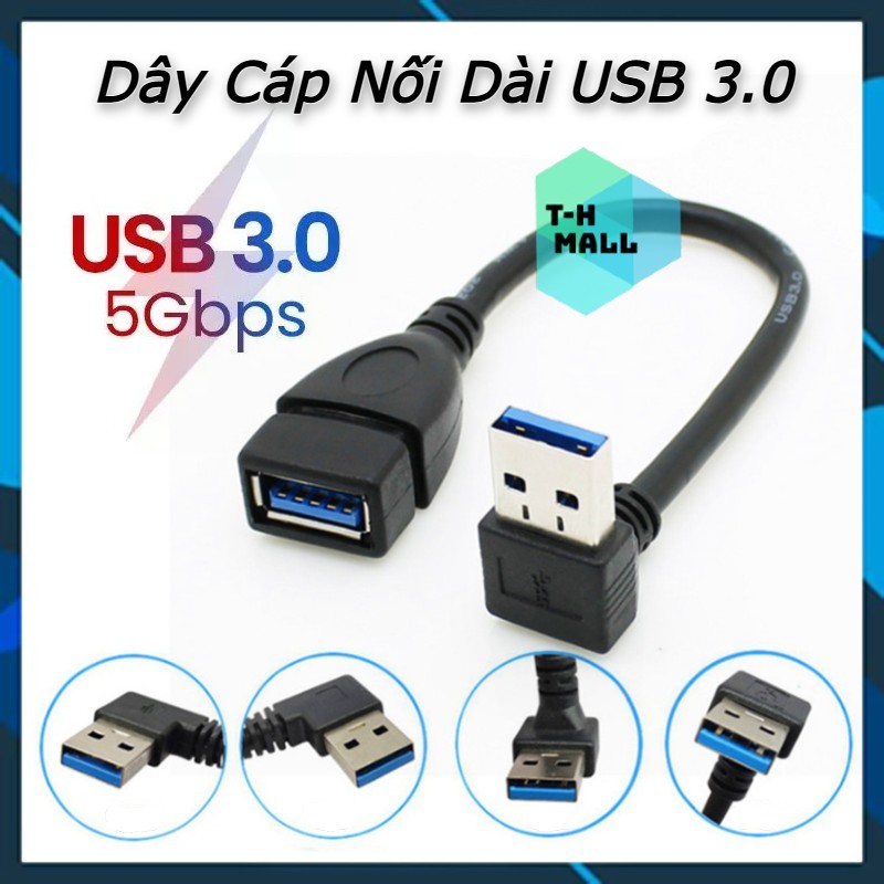 Dây cáp nối dài mở rộng USB 3.0 OTG 20cm 0.2m 1m 2m 3m, tốc độ truyền tải 5Gbps cho Máy In Bàn Phím Webcam Gamepad