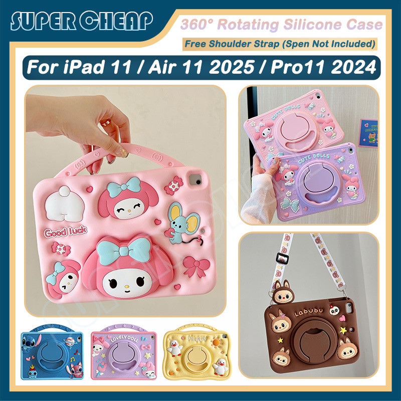 Dành Cho iPad Air6 Air 11 2024 2025 Pro 11 2024 iPad 11 A16 2025 360° Vỏ silicon xoay