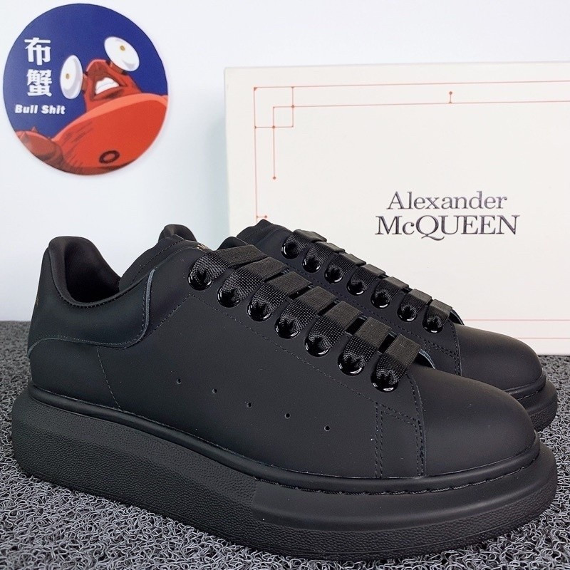Gokabo Alexander McQueen (Alexander McQueen) Giày bốt da cao màu đen 45mm Full Pain Nhung Dày Nam Nh