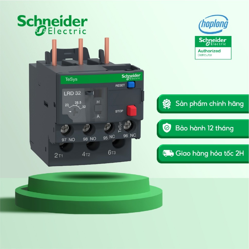 Relay nhiệt Schneider LRD32 - (23-32)A - Class 10 - 1NO+1NC - 690V