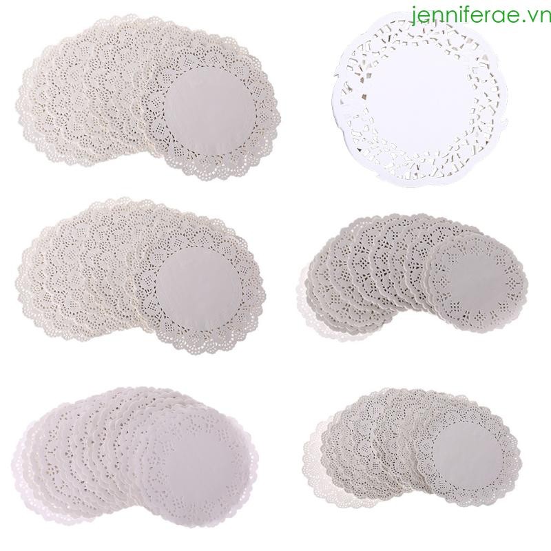 200Pcs Round Lace Paper Mats Coasters Placemats Wedding Events Party Table