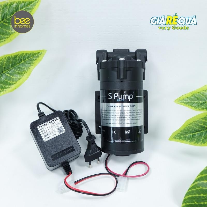 Bơm tăng áp máy lọc nước RO 24V hút đẩy kèm nguồn 1.5A chất lượng cho tất cả máy lọc nước