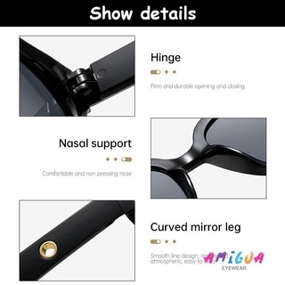  Kính râm chống tia cực tím Kính râm gọng vuông màu trắng Kính hợp thời trang Unisex