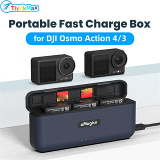 Trung tâm sạc pin có đèn báo sạc Sạc lên đến 3 pin Sạc tương thích cho máy ảnh DJI OSMO Action 4 / 3