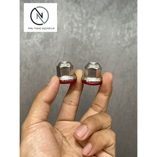  Combo 2 ốc chân phuộc inox 304 cho xe Wave Sirius kèm long đền đỏ 10li thông dụng  mã 02  