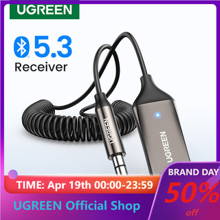 Thiết bị nhận tín hiệu bluetooth 5.3 Aux UGREEN không dây cho loa xe hơi kèm dây cáp 3.5mm