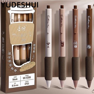YUDESHUI 4 Cái / bộ Bút Gel, ST Tip Soft Cloud Grip Bút trung tính, Loại ép khô nhanh 0.5mm Mực đen Bút bi Văn phòng trường học