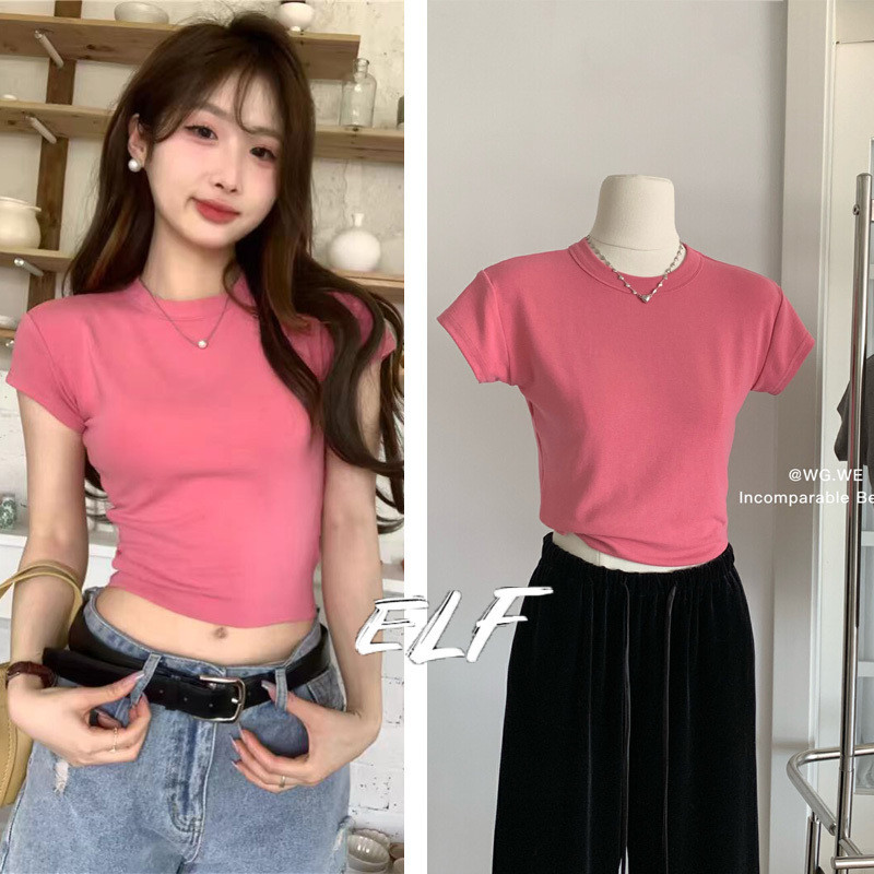 Áo thun co giãn Crop Top K Bear Eo dành cho nữ