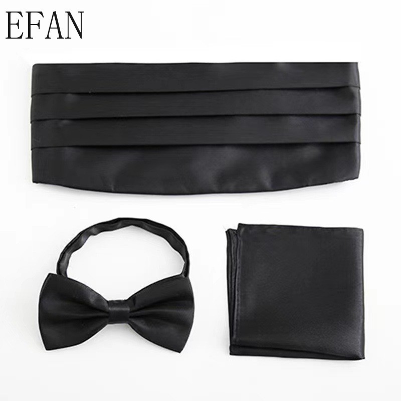 Vàng Đen Vàng Burgundy Nam Cổ Điển Cummerbund Túi Vuông Nơ Bộ Satin Co Giãn Bụng Tuxedo Cummerbund Cho Bé Trang Trọng Đám Cưới Prom Tiệc Tối Dây Thắt Lưng Dây Buộc