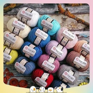 Len Jeans nhập khẩu Thổ Nhĩ Kỳ chuyên đan móc khăn, mũ, áo, thú bông không bai xù, phai màu, an toàn cho bé 50g (69-91)