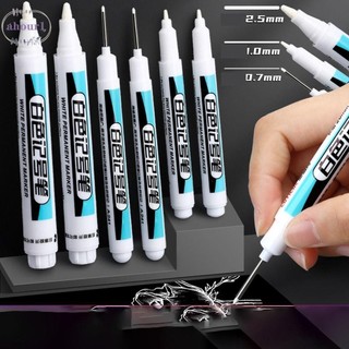 Bút sơn vĩnh viễn màu trắng AHOUR1, Bút đánh dấu trắng chống thấm nước 0,7mm / 1,0mm / .2,5mm, Minh họa Không dễ phai màu Viết mượt mà Nhanh khô Bút đánh dấu dầu Đánh dấu vẽ