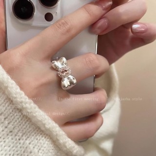 Nhẫn nơ nữ thời trang mới cá tính đuôi nhẫn matte sweet ring sp0575
