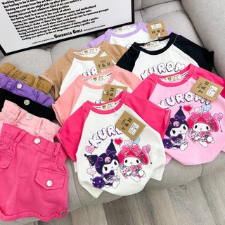 [8-26kg] Set áo croptop  vải gân tăm, quần cotton lạnh siêu cute, thích hợp mặc đi học, đi chơi (TT204)