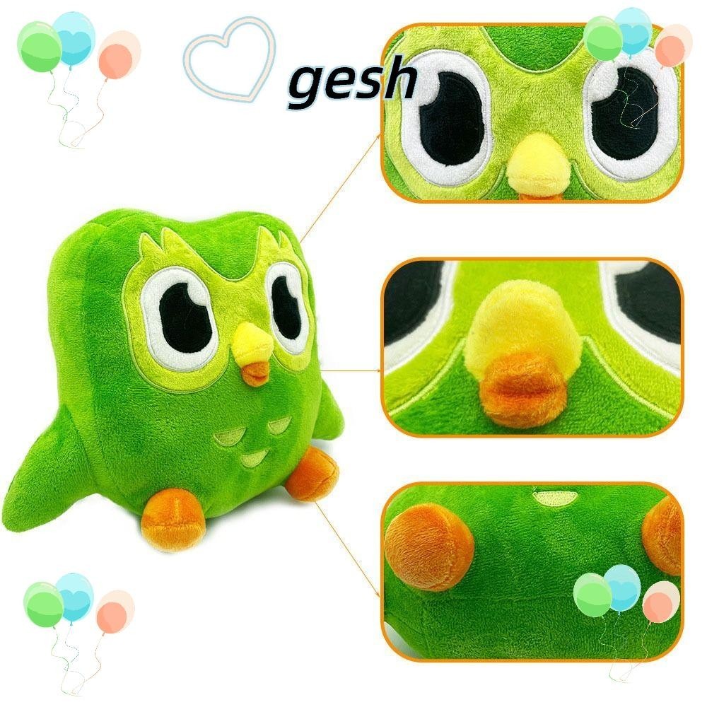 Gesh1 Búp bê sang trọng 30cm, Trang trí nội thất Trẻ em Quà tặng Duo Plushie of Duo the Owl Toy, Phim hoạt hình nhồi bông Kawaii Soft Duolingo Green Owl