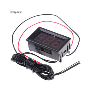 < Babynew > Nhiệt kế kỹ thuật số DC12V màu đỏ mới có đầu dò nhiệt độ -50 ~ 110C Đèn LED dò nhiệt độ đang được bán