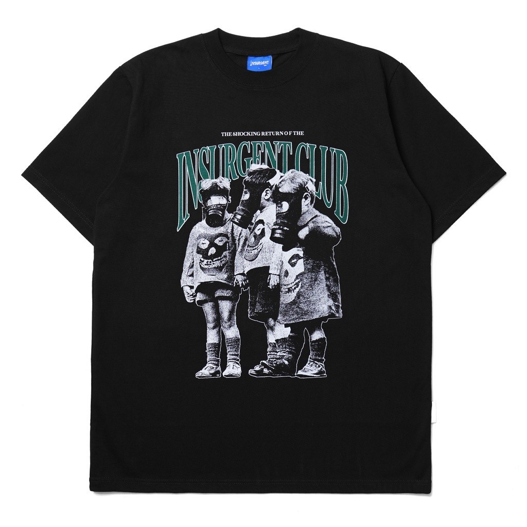 【COD】 Insurgent Club - Heavyweight áo thun Kaos Toxic Mask Black 16s