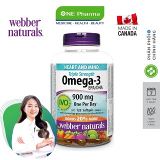 Viên uống omega-3 pharmekal webber naturals triple strength 900mg epa/dha 120 viên