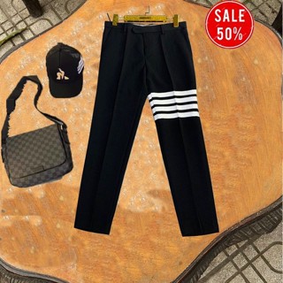  Quần âu 4 sọc trắng thom-e  quần tây âu mặc đi chơi  đi học  phong cách boy phố - Chất vải tuyết hàn cao cấp  vải 