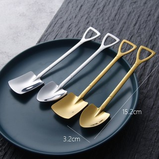 Thìa hình cây xẻng độc đáo, muỗng xúc bánh kem, cafe hình cây xẻng sáng tạo