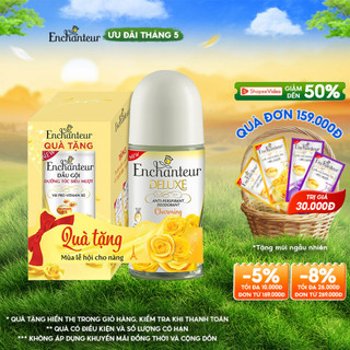 Lăn khử mùi hương nước hoa Enchanteur Charming 50ml + Tặng Dây dầu gội Enchanteur 6g/gói