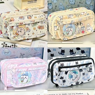 Hoạt Hình Dễ Thương Capibara In Túi Đựng Bút Chì Sinh Viên Dung Tích Lớn Nhiều Lớp Lưu Trữ Hộp Đựng Bút Chì Vải Đa Năng Túi Văn Phòng Phẩm