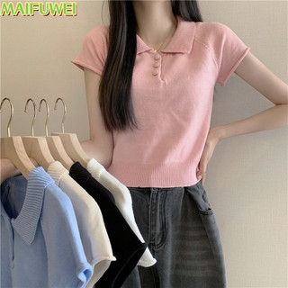 MAIFUWEI áo polo nữ áo có cổ Fashion Trendy Dễ thương Cute WCS2451DTF 21Z240523