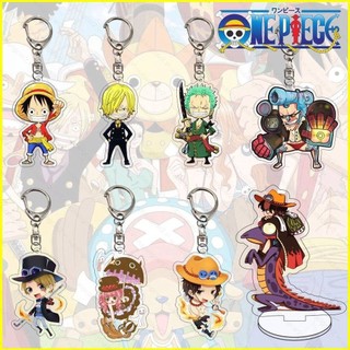 Anime One Piece Móc Khóa Acrylic Móc Chìa Khóa Luffy Roronoa Zoro Chopper Sanji Brook Móc Khóa Mặt Dây Chuyền Túi Phụ Kiện