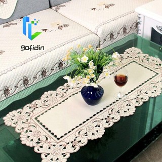 GOFIDIN Bụi, Khăn Trải Bàn Ren Thêu Hình Chữ Nhật Satin Vintage, Trang Trí Khách Sạn Vải Trắng Hoa Bàn Ăn Bao Bàn Trà