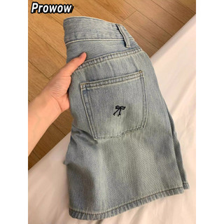 Prowow quần ống rộng quần nữ jean phổ biến Cute Hàn Phong xu hướng WNK246079X 23Z240608