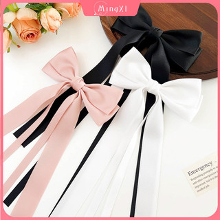 Satin Nơ Đôi Streamer Tóc Nữ Hàn Quốc Ins Đa Năng Mùa Xuân Kẹp Đơn Giản Thời Trang Kẹp Tóc Phụ Kiện Tóc