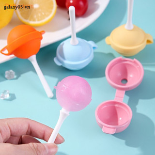 [elebuy] Khuôn làm kem hình kẹo mút khuôn làm kem silicone có que khuôn làm kem que di động dễ thương cho bé máy làm đá viên tự làm
