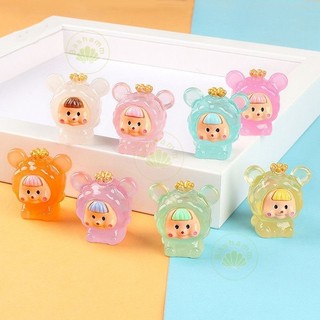  [NUkids DIY] Phong Cách Mới Ba Chiều Dạ Quang Vương Miện Sáng Bóng Bé Gái Gấu Nhỏ Micro Phong Cảnh DIY
